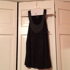 Black rhinestone tank